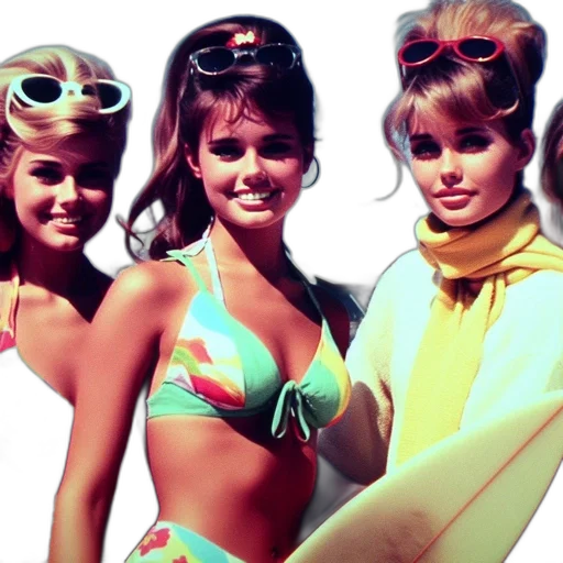 photorealistic, vaporwave, beach, neon transparent PNG cut-out