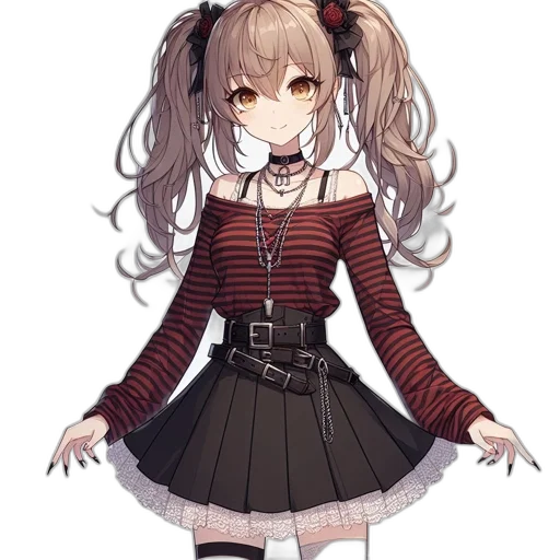 dress, staff, creature, hair transparent PNG cut-out