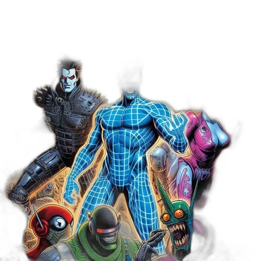 mask, jacket, comic book art, concept art transparent PNG cut-out