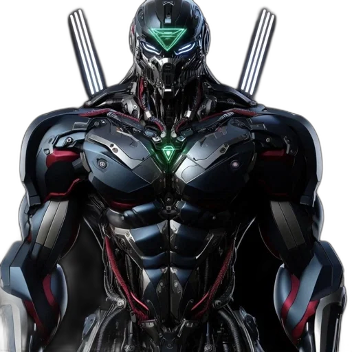 robot, concept art, comic book art, cyberpunk transparent PNG cut-out