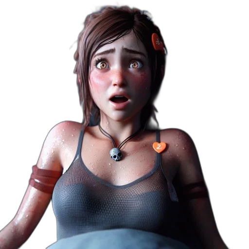 dress, face, concept art, 3d render transparent PNG cut-out