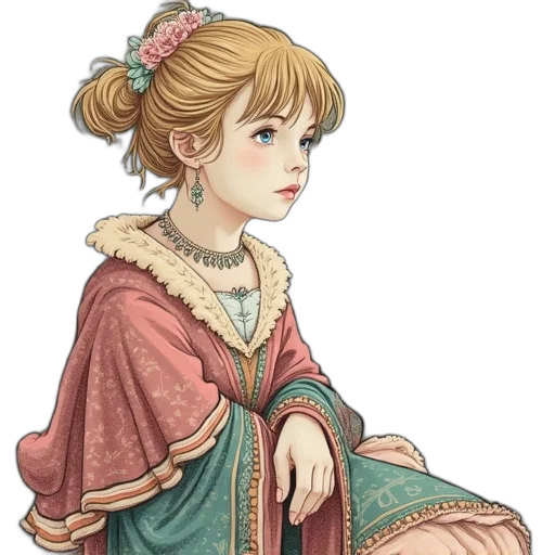 dress, jewelry, crown, fantasy art transparent PNG cut-out