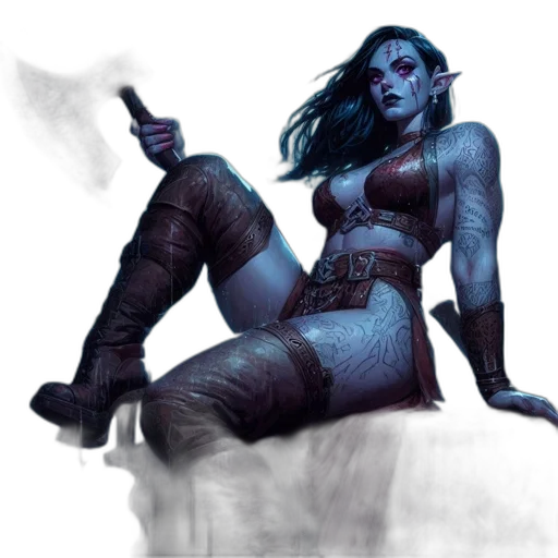 concept art, fantasy art, comic book art, cyberpunk transparent PNG cut-out
