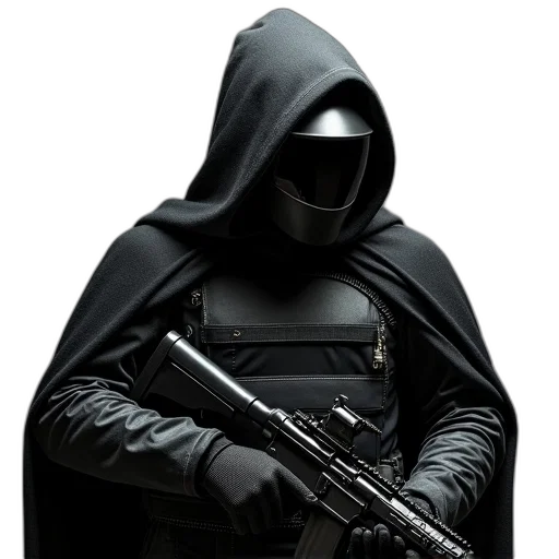 mask, weapon, jacket, staff transparent PNG cut-out