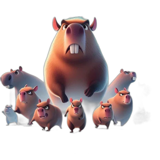 animal, concept art, 3d render, animated transparent PNG cut-out