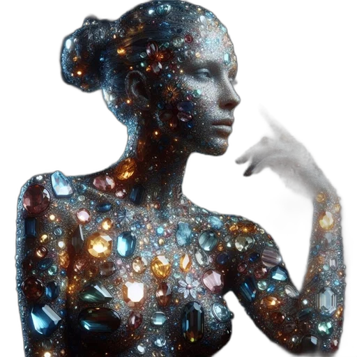 robot, dress, jewelry, face transparent PNG cut-out