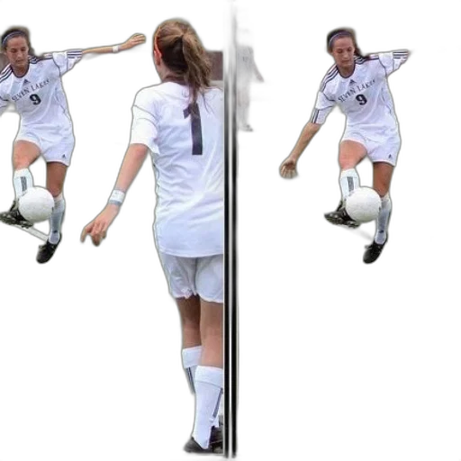 soccer, player, white, kicks transparent PNG cut-out