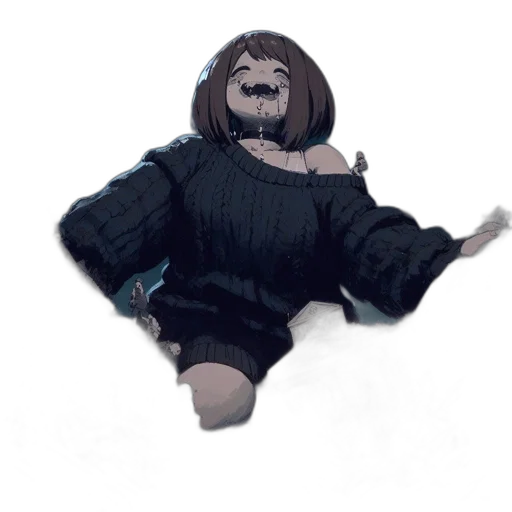 dress, creature, hair, mask transparent PNG cut-out