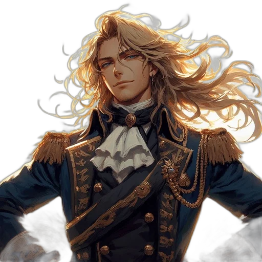 crown, hair, jacket, fantasy art transparent PNG cut-out