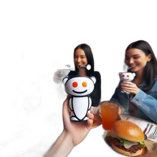 food, robot, staff, 3d render transparent PNG cut-out
