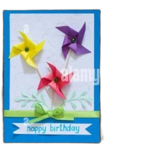 3d render, handmade, birthday, card transparent PNG cut-out
