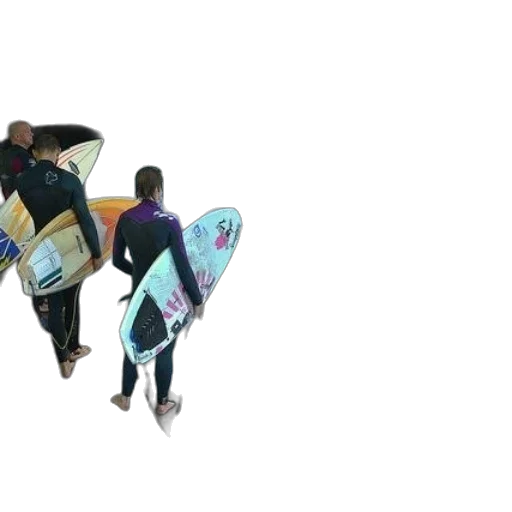 beach, underwater, surfers, wetsuits transparent PNG cut-out