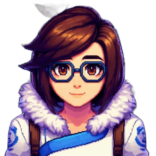 staff, face, jacket, pixel art transparent PNG cut-out