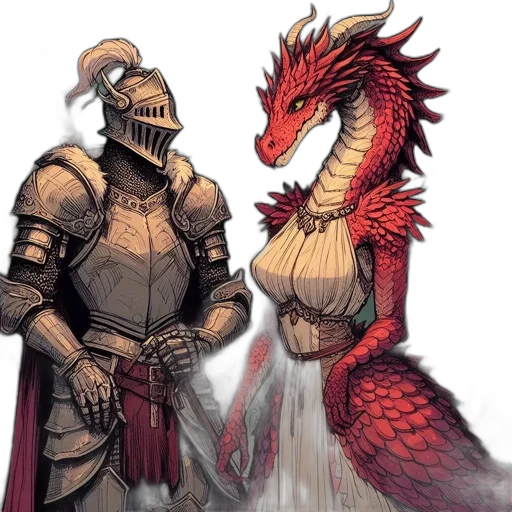 dragon, sword, fantasy art, concept art transparent PNG cut-out
