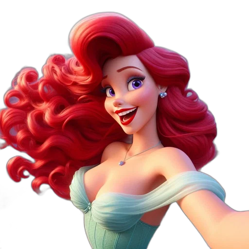 crown, dress, hair, 3d render transparent PNG cut-out