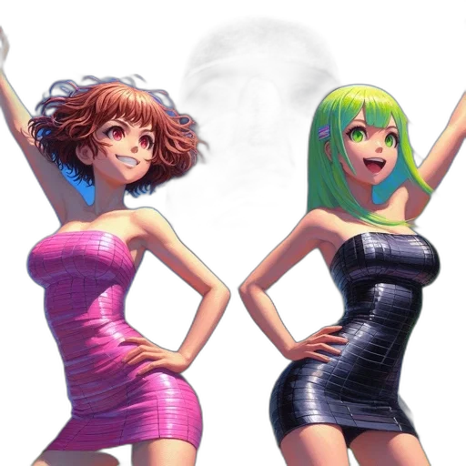 dress, concept art, vaporwave, 3d render transparent PNG cut-out