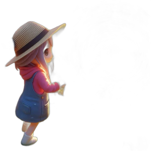 hat, staff, dress, flower transparent PNG cut-out