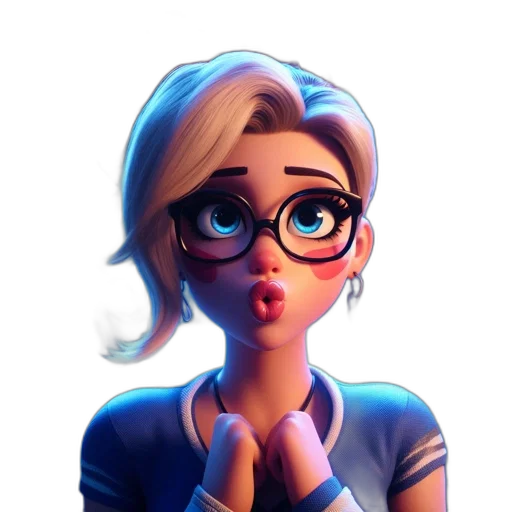 staff, face, cartoon, 3d render transparent PNG cut-out