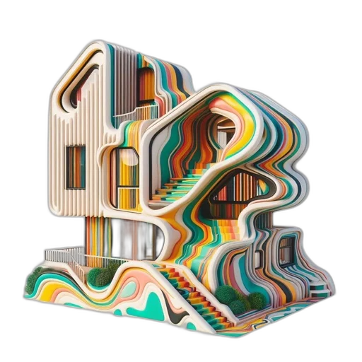 building, furniture, 3d render, concept art transparent PNG cut-out