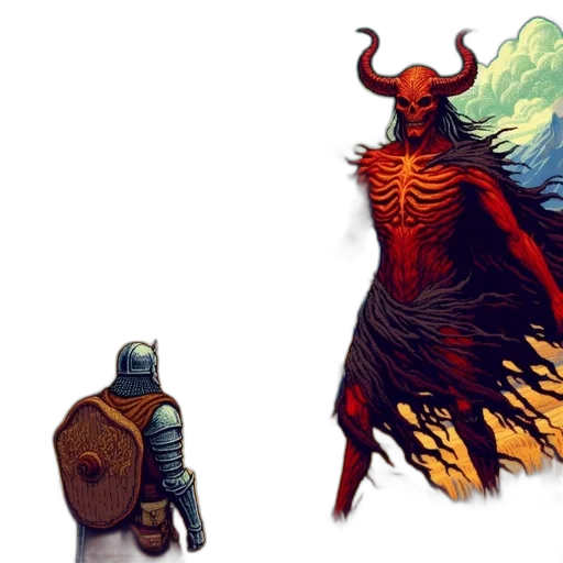 concept art, fantasy art, comic book art, pixel art transparent PNG cut-out