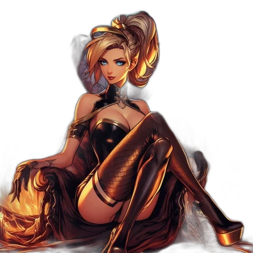 dress, staff, concept art, fantasy art transparent PNG cut-out
