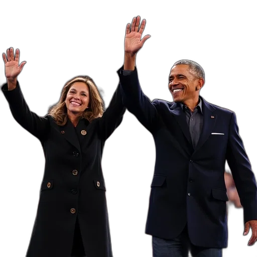 obama, family, wave, stage transparent PNG cut-out