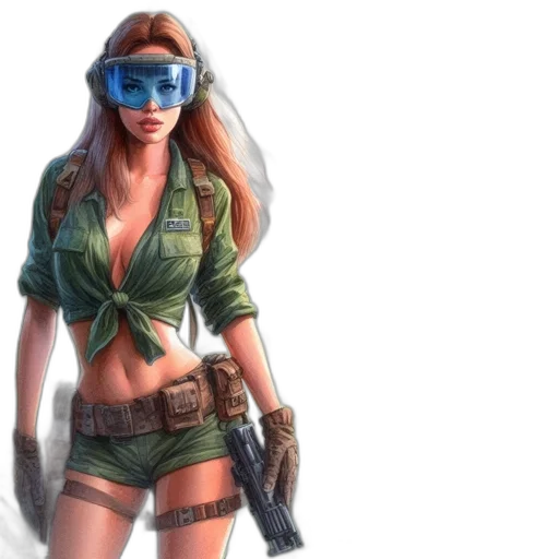 concept art, comic book art, fantasy art, cyberpunk transparent PNG cut-out