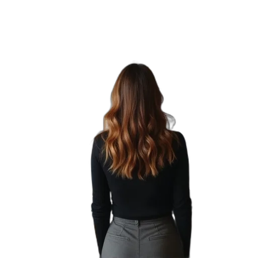 hair, jacket, staff, dress transparent PNG cut-out