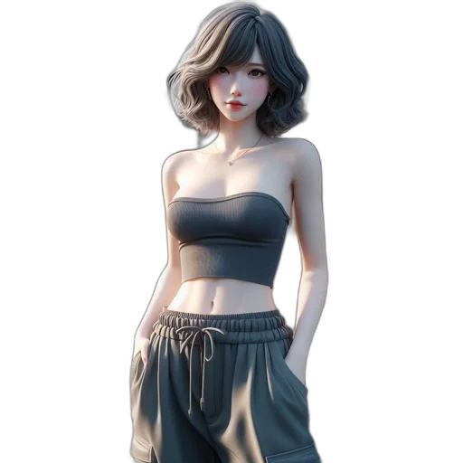 dress, staff, concept art, 3d render transparent PNG cut-out
