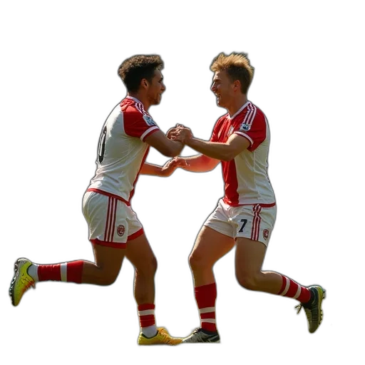 two, aston, players, celebrate transparent PNG cut-out