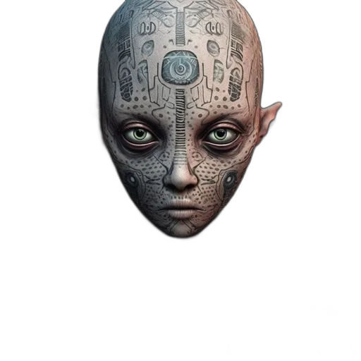 mask, robot, face, creature transparent PNG cut-out