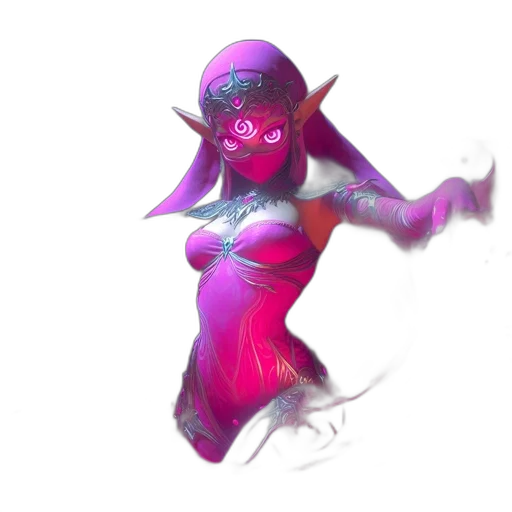 mask, dress, creature, staff transparent PNG cut-out