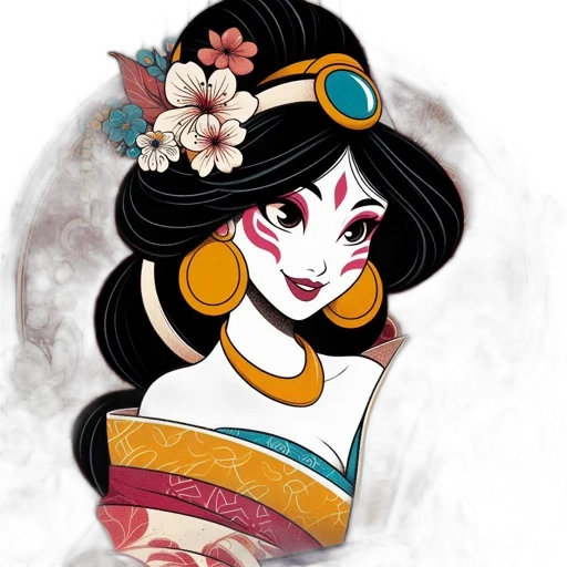 mask, staff, jewelry, fantasy art transparent PNG cut-out