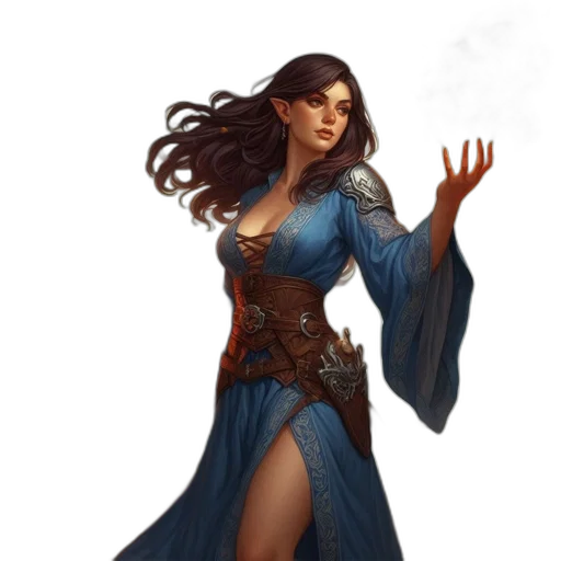 dress, staff, fantasy art, concept art transparent PNG cut-out