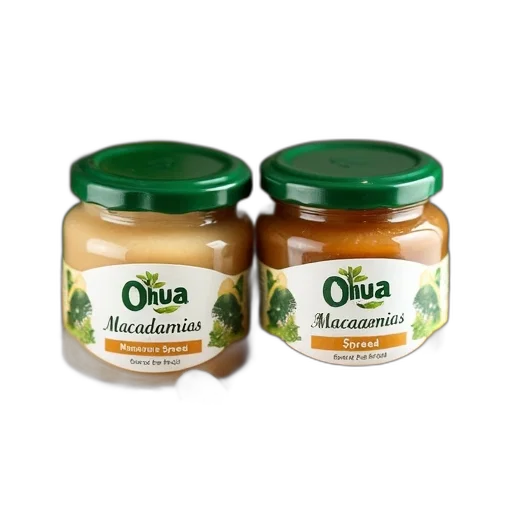 food, two, jars, macadamia transparent PNG cut-out