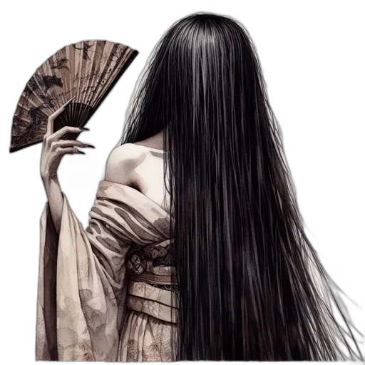 hair, mask, dress, staff transparent PNG cut-out