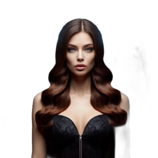 dress, hair, photorealistic, concept art transparent PNG cut-out