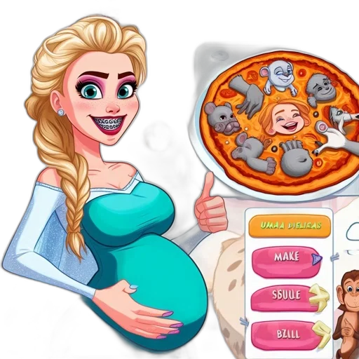 food, concept art, cartoon, pixel art transparent PNG cut-out
