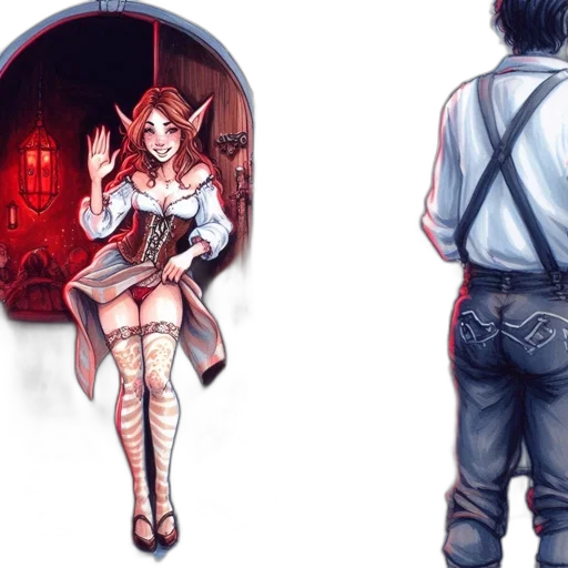 concept art, fantasy art, anime, comic book art transparent PNG cut-out