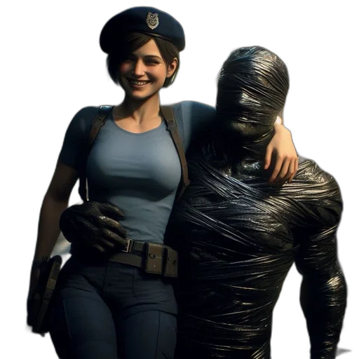 robot, jacket, staff, concept art transparent PNG cut-out