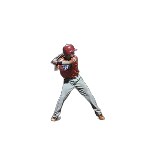 baseball, player, orange, uniform transparent PNG cut-out