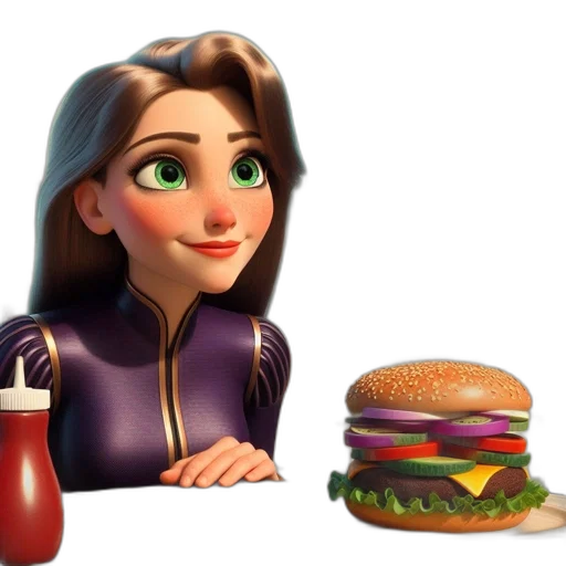 food, dress, face, 3d render transparent PNG cut-out