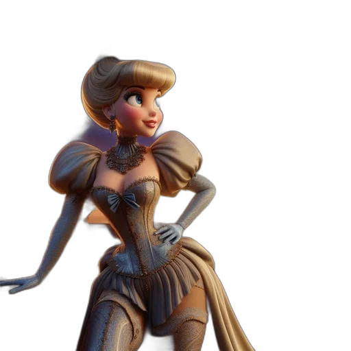 robot, dress, concept art, 3d render transparent PNG cut-out
