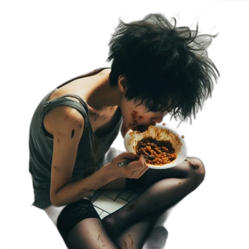 food, hair, face, creature transparent PNG cut-out