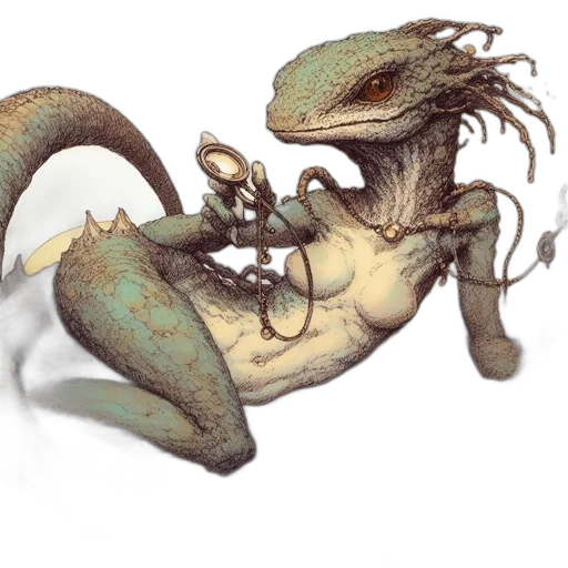 dragon, jewelry, creature, staff transparent PNG cut-out