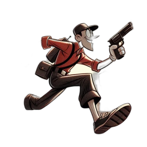staff, jacket, weapon, robot transparent PNG cut-out