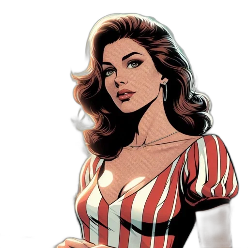 dress, comic book art, cartoon, concept art transparent PNG cut-out