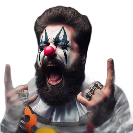 individual, dressed, clown, screams transparent PNG cut-out