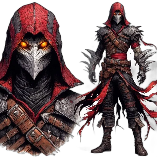 concept art, fantasy art, comic book art, red transparent PNG cut-out