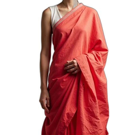 dress, red, white, linen transparent PNG cut-out